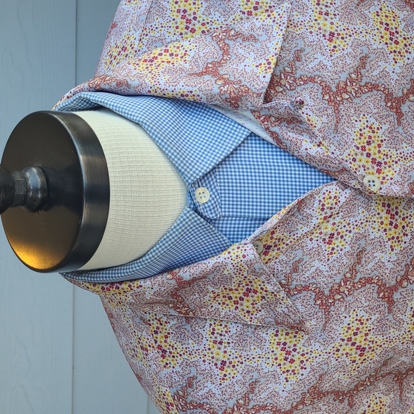 PATAGONIA‎ Inyo Abstract Brown Beige Yellow Polyester Mens XL Short Sleeve Shirt - Picture 2 of 8